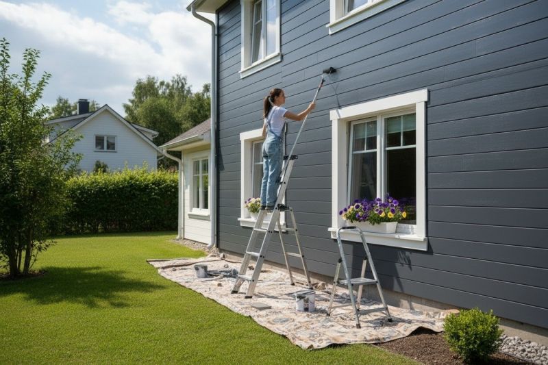 Exterior Staircase Painting in Waco, TX